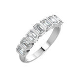 Bezel-Set Emerald Cut Eternity Wedding Ring